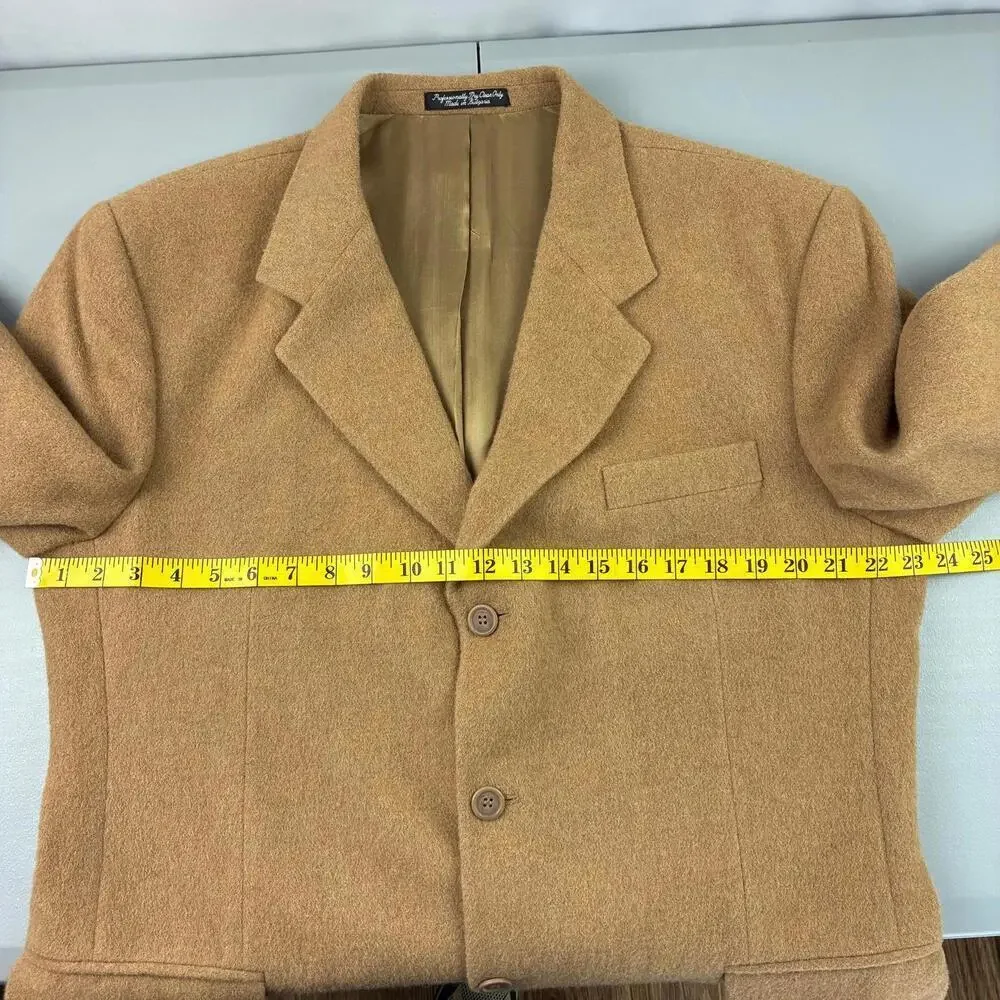 Camelhair Men's Pure Camel hair Soft Warm 3 Button Blazer Jacket Size L42